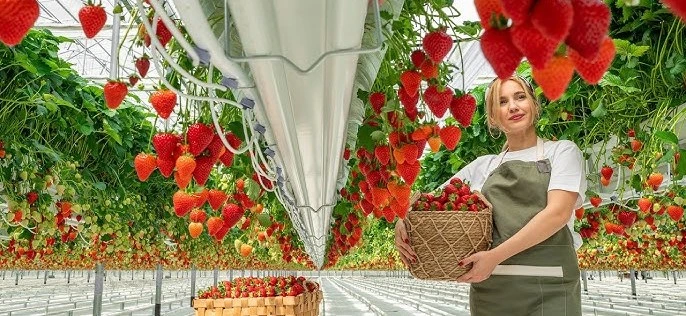 Right Time to Harvest hydroponics strawberries