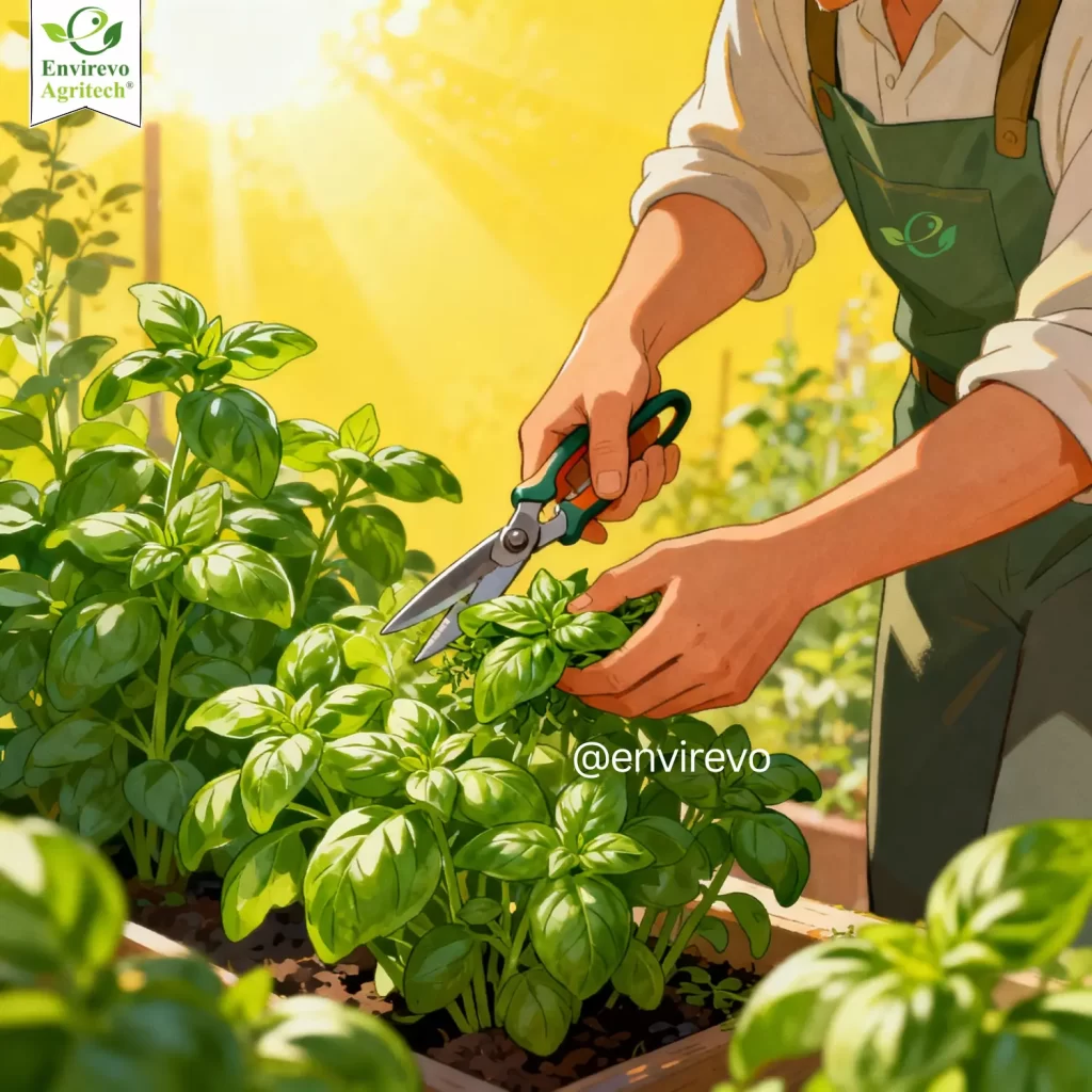 how to harvest basil